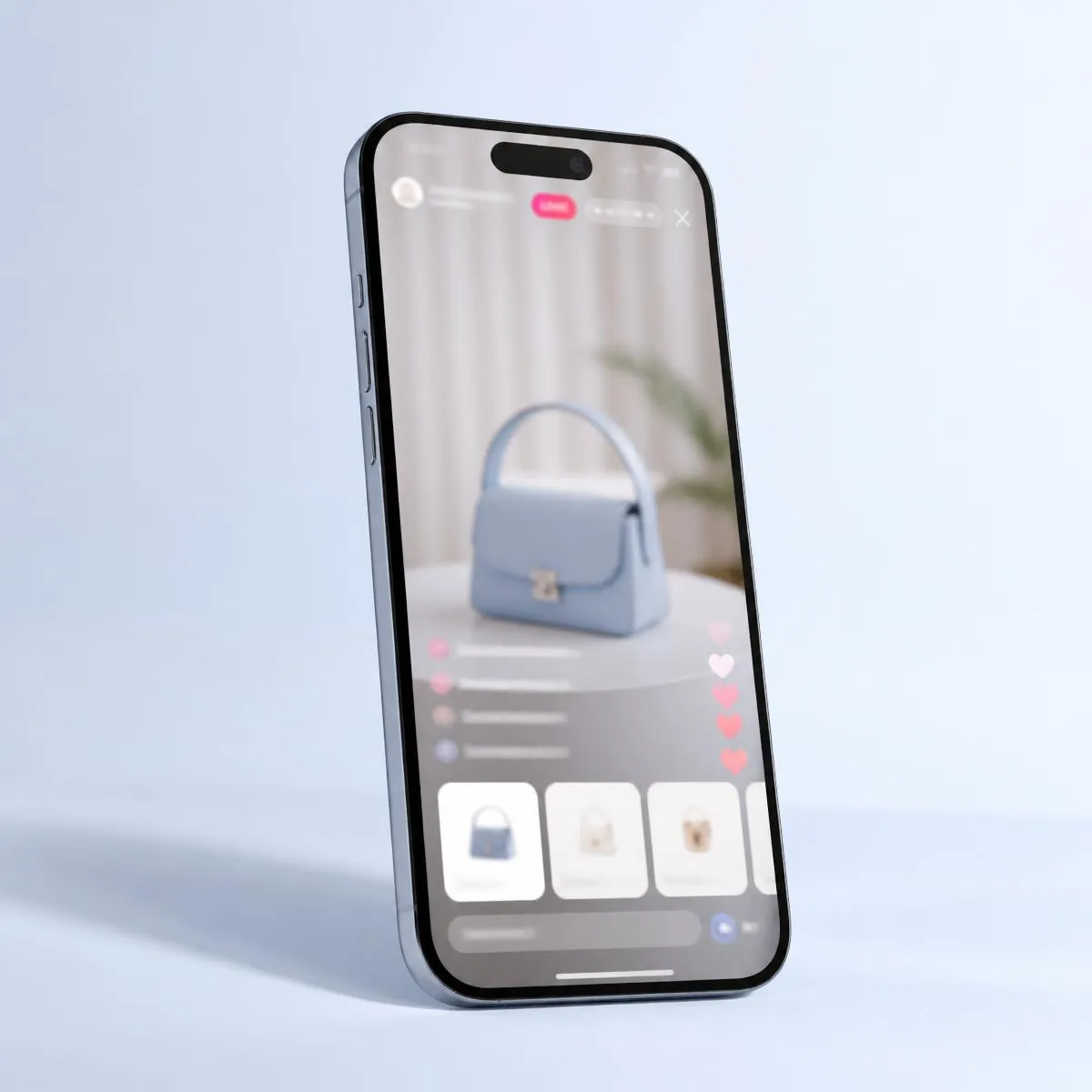 A live selling session streaming from a phone